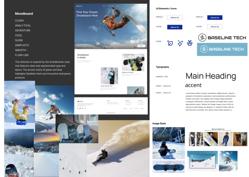 Color tokens, UI elements, and typography system for Flowmersion