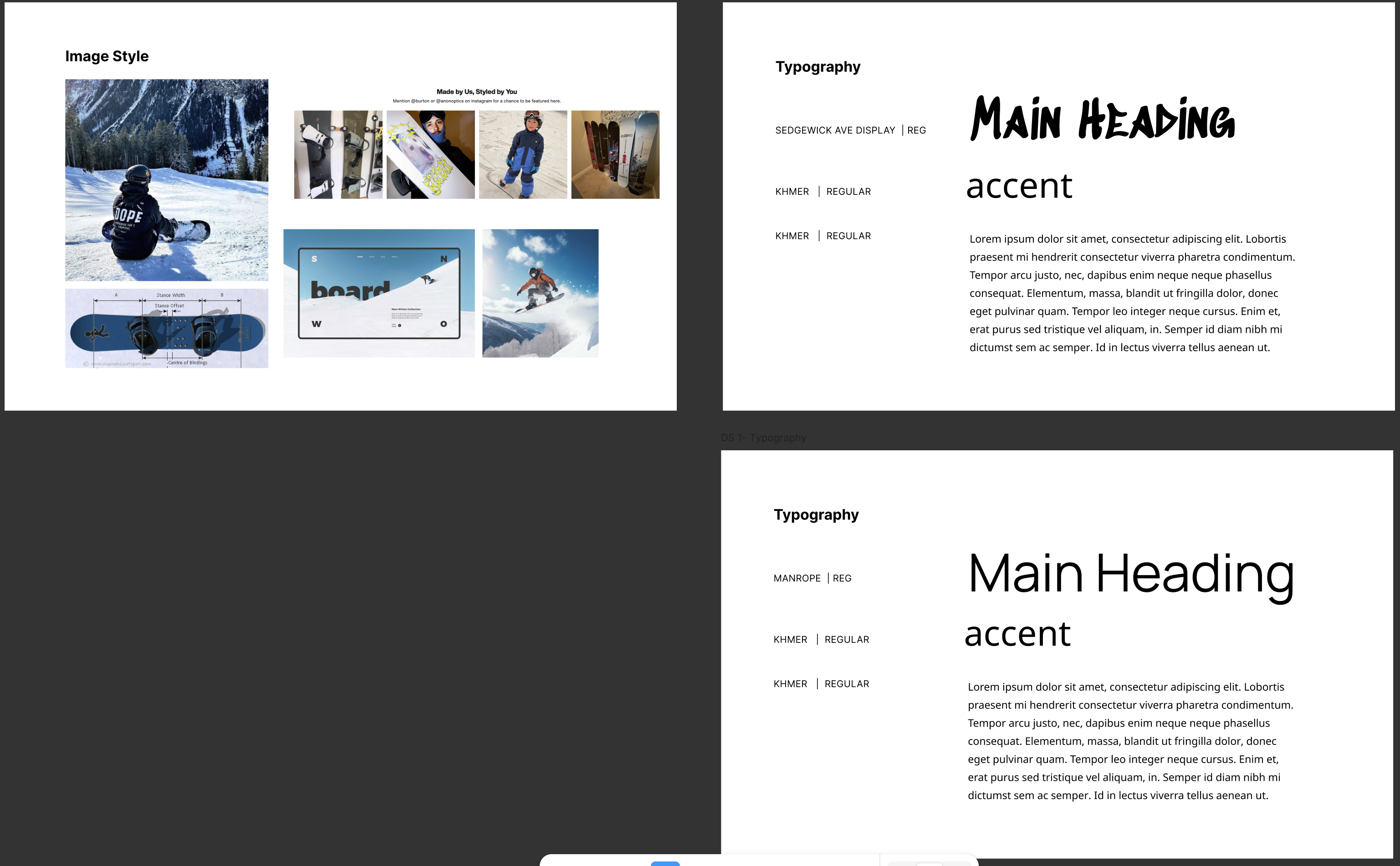 Improved test layout and imagery