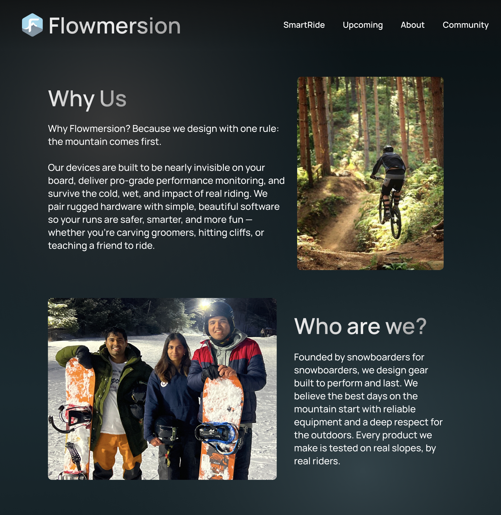 Why us and who we are pages